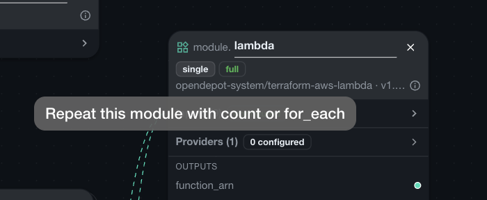 Assembly Line module in single mode with the repeat control
